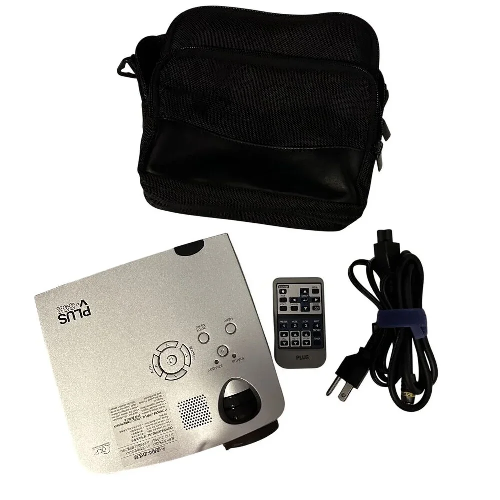 PLUS V-332 DLP Projector Portable XGA 1200 Lumens Business Corporate Case Remote